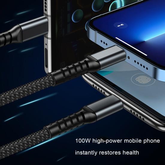 100W Fast Charging Cable Multi Charger Cable Nylon Braided Multiple USB Universal 3 In 1 Charging Cord Adapter with Type-C Micro USB Port Connectors