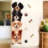 Kawaii Dog Stack & Paw Print Wall Stickers Removable Closet Door Living Room Decal
