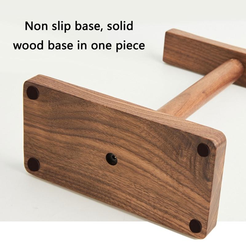 Walnoten Koptelefoonstandaard Universele Desktop Houder voor Gaming Headsets Massief Hout Vakmanschap met Opbergbasis