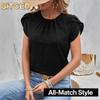 Women's Fashion Casual O-Neck Short Sleeve Blouses & Shirts