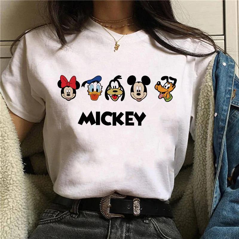 2025 Musse Pigg T-shirt Y2k Mimmi Mus Hatt Tryck Bomullskomfort T-shirt Dam Mode T-shirt Kläder för Kvinnor Kawaii Disney T-shirt