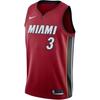 X NBA Wade Miami Heat Number 3 Fan Edition Logo Print V-Neck Casual Sleeveless Tank Top Unisex Tops Burgundy 877211-612