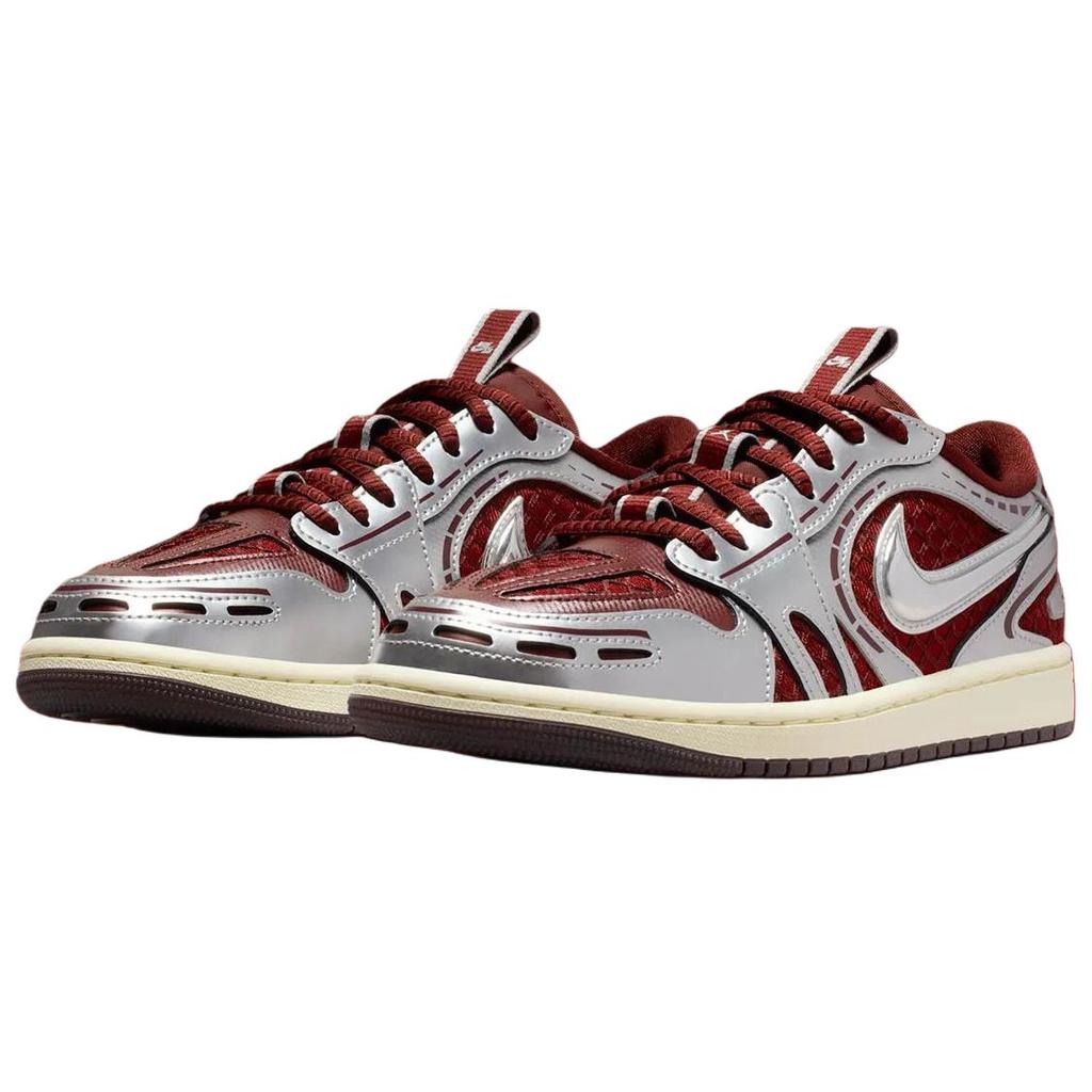 Jordan Air Jordan 1 Basse Vintage Chaussures de Basketball Femme Argent Rouge HQ2186-600