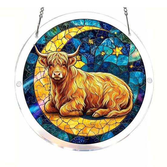 83 Pcs Acrylic Suncatcher Jigsaw Puzzles Stained Glass Style Window Hanging Decor DIY Sun Catcher Kit for Home Garden Decor