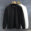 Men's Double-Sided Velvet Sweatshirt, Semi-High Neck, Warm, Solid Color, Long-Sleeve, High Quality, for Autumn and Winter