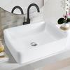 Nettlife Countertop Washbasin Bathroom Ceramic - Square Countertop Washbasin Bathroom White Washbasin 40x30x13cm