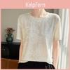 Silk Short Sleeve T Shirt With Jacquard Weaving For Casual Wear