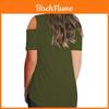 Elegant Women Cold Shoulder Loose Tops Criss Cross Short Sleeve T-shirt Blouse