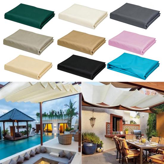 Retractable Sun Shade Sail, Sun Shade Canopy with Eyelets And Rope, Adjustable Shade Cover Sun Protection Waterproof Outdoor Awning for Garden Patio