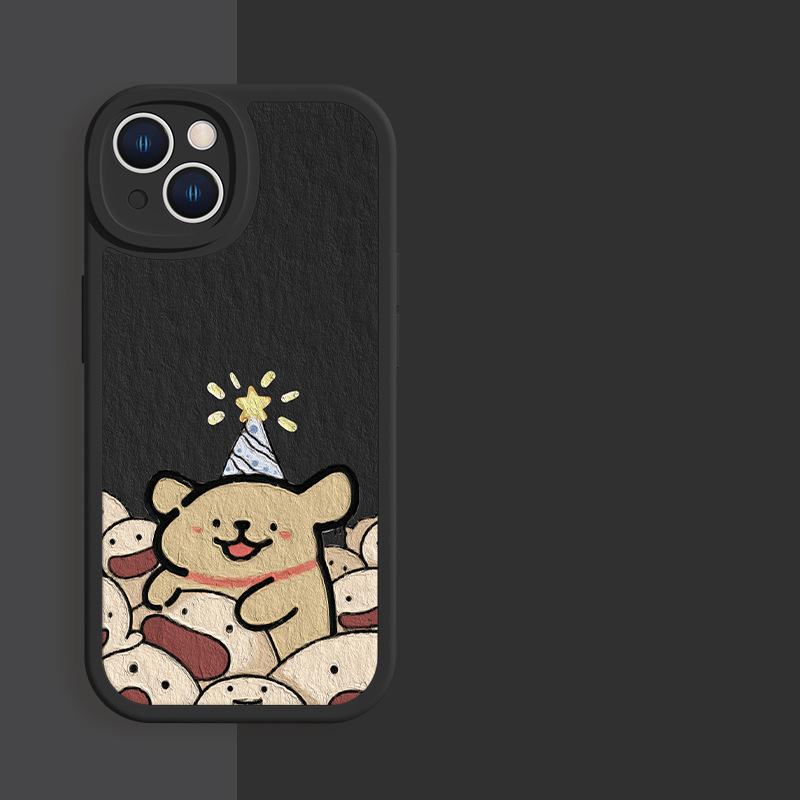 Coque de téléphone pour amoureux Couples Convient pour iPhone 11 12 13 14 15 16 Pro Max XR X XS Mini 8 7 Plus SE 2020 Coque Transparente Chien Mignon Dessin Animé