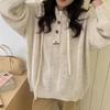 Women's Autumndesign Loose Hooded Sweater Drawstring Soft Knitted Sweatshirt