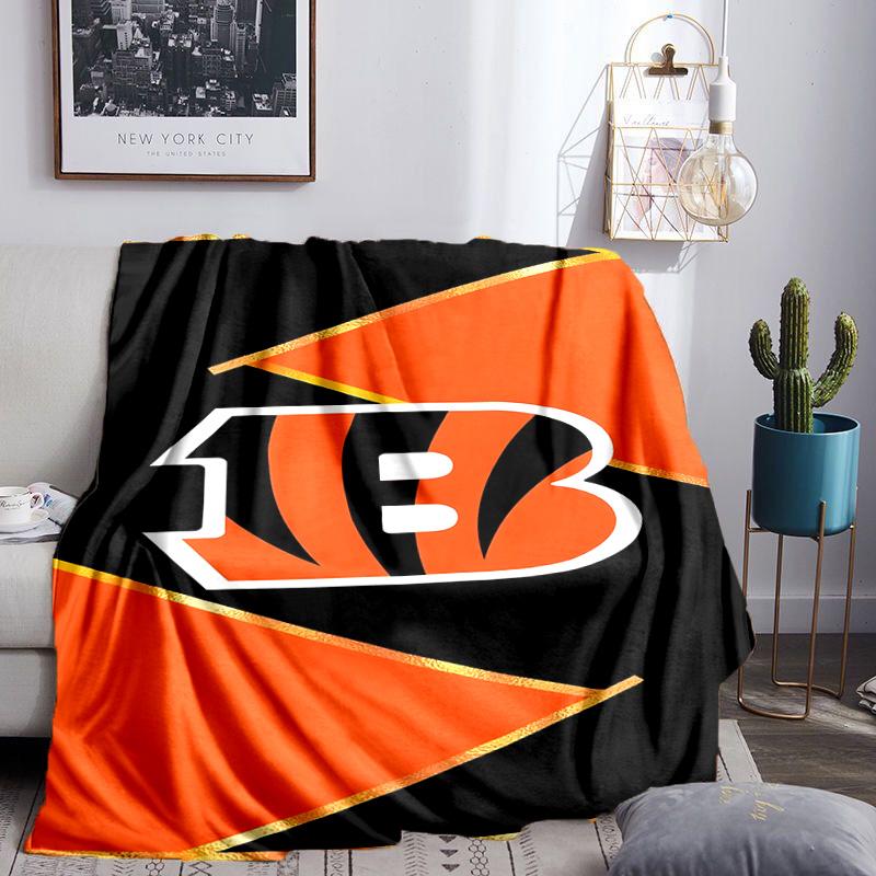 Bengals Team Logo Artwork Decke Leichte Flanel Bettdecke Perfekt für Reisen, Camping, Wohnzimmer, Büros, Sofas, Fan Weihnachtsgeschenk