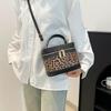 Fashion Round Bucket Bags For Women's Daily Used, Leopard Pattern Crossbody Shoulder Bag For Commuting, Casual Ladies Handbags