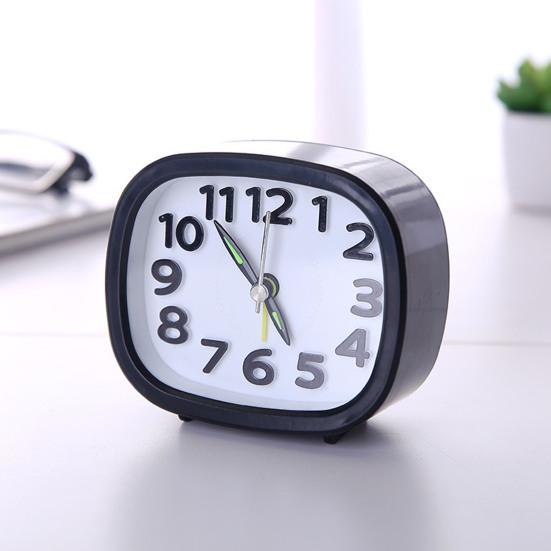Analog Clock Beep Sounds Long-lasting Plastic Chic Desktop Small Alarm Needle Clock for Living Room