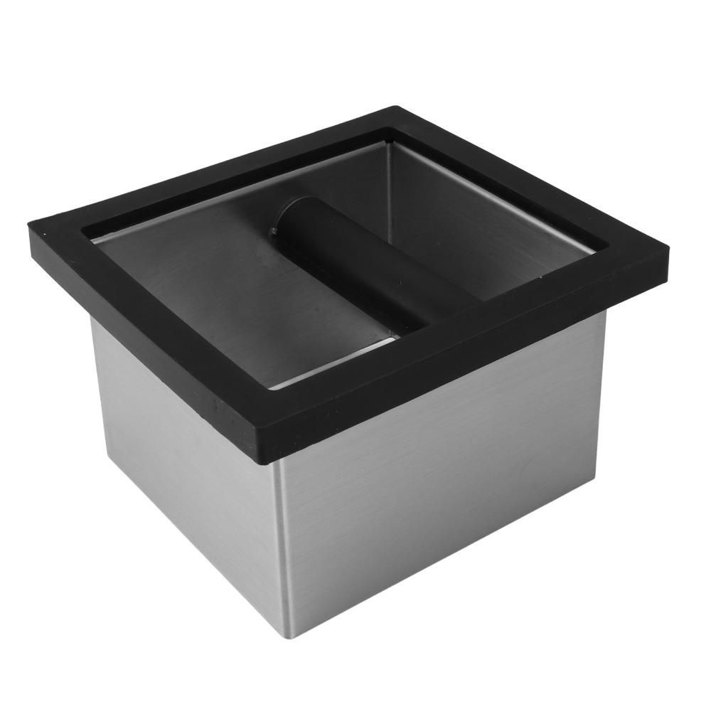 Bottomless Design Espresso Knock Box Stainless Steel Countertop Knock Box  For Restaurant