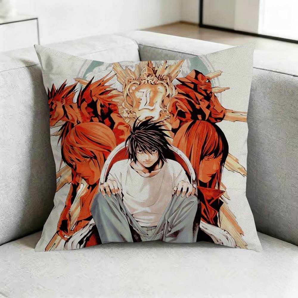 Death NNote Anime Square DoubleSided printed Pillow Case Bedroom Bedside Pillow Sofa Cushion Cover Gift