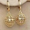 Hollow Out Ball Shape Drop Earrings Elegant Copper Drop Earrings Sweet Ear Jewelry Decoration Ear Buckle