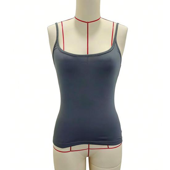 Women Vest Sling Pure Color Slim Fit Spaghetti Straps Camisole Summer Versatile Layering Vest Daily Wear