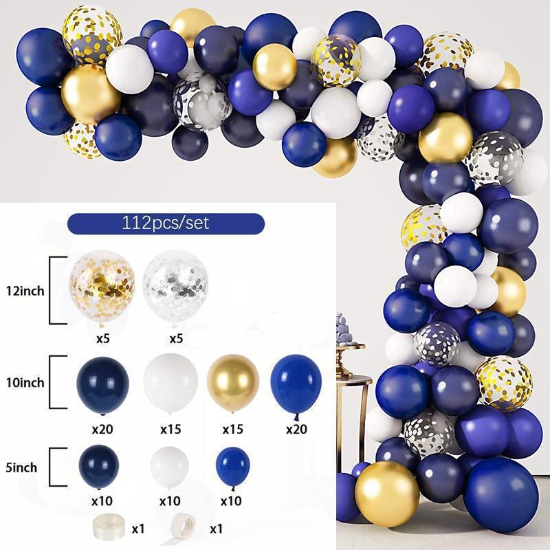 Ballon-Set Schwarz Gold Neujahrs-Arrangement Ballonkette Geburtstagsfeier Hochzeitsdekoration Bogen Latexmaterial