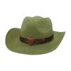 Premium Ethnic Style Woven Straw Hat Women'S Beach Beach Travel Straw Hat Western Cowboy Hat