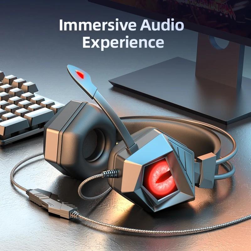 Wired Esports Headphones Luminous Gaming Earphones Stereo Surround Sound Ultra Clear Microphone Hifi USB Headset