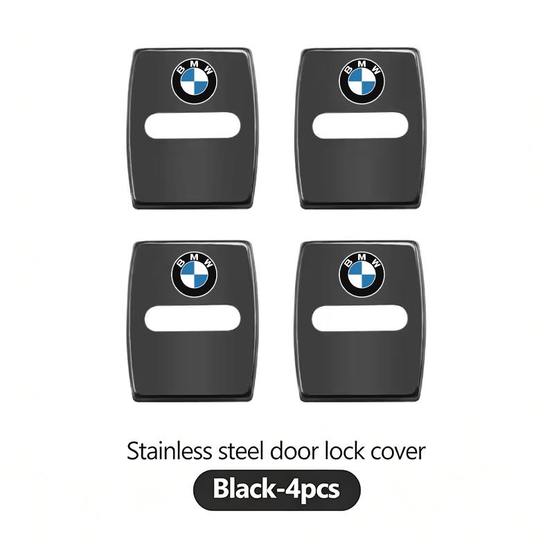 4Pcs Car Door v9 Lock Latch Protector Stainless Steel Anti-rust Shock Absorbing Cover For BMW E90 G80 M3 G30 M5 F82 F83 F20 F21 G42