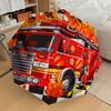 1pc Firetruck Flames Pattern Umbrella Design Automatic Opening and Closing Umbrella, High-quality Travel Umbrella, C1128234