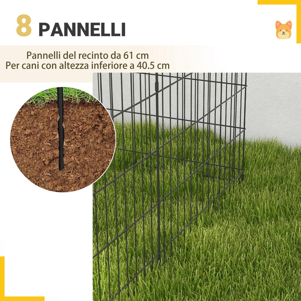 8-Piece Wire Pet Playpen, 76 X 61cm, Black