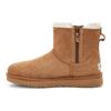Bottes de Neige Classiques Courtes Chaudes en Peau de Mouton à Fermeture Éclair pour Femmes Châtaigne 1118853-CHE