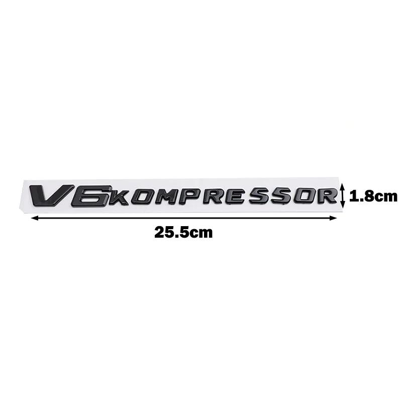 3D ABS Car Sticker V6 V8 KOMPRESSOR Word Rear Sign Emblem Badge Car Body Fender Rear Trunk Upgrade Version Accessories New