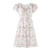 Sweet Floral V-Neck Tiered Midi Dress
