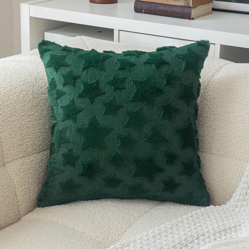Christmas Throw Pillow Cover Plush Snowflake Christmas Tree Embroidered Living Room Sofa Cushion Holiday Party Decorative Cushion Cover