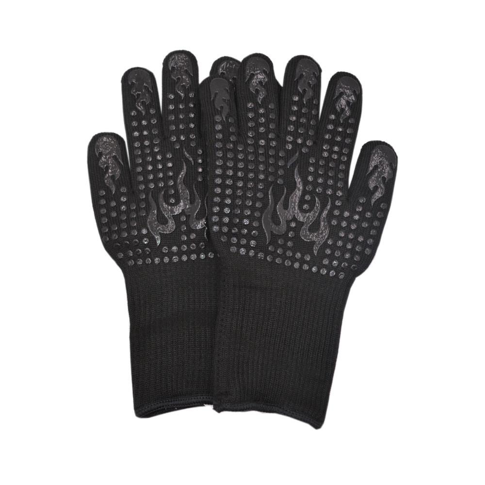 Bbq Heatresistant Gloves With Silicone Grip For Outdoor Grilling And Cooking