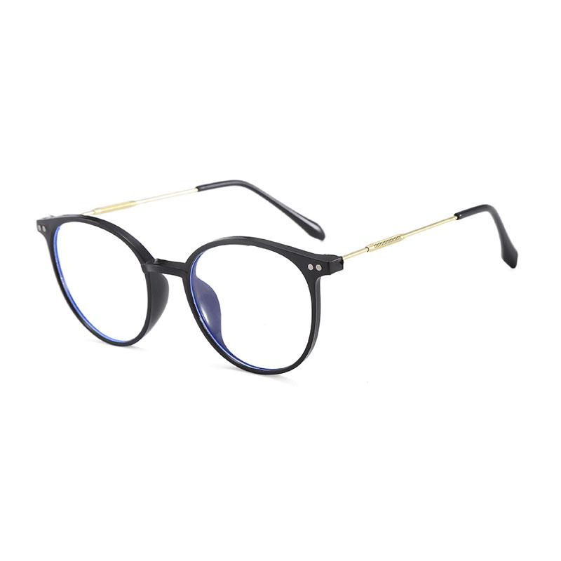 3PCS Ultralight TR90 Steel Wire Leg Finished Myopic Eyeglasses Women Transparent Gray Color Oval Shape Short-sighted Glasses