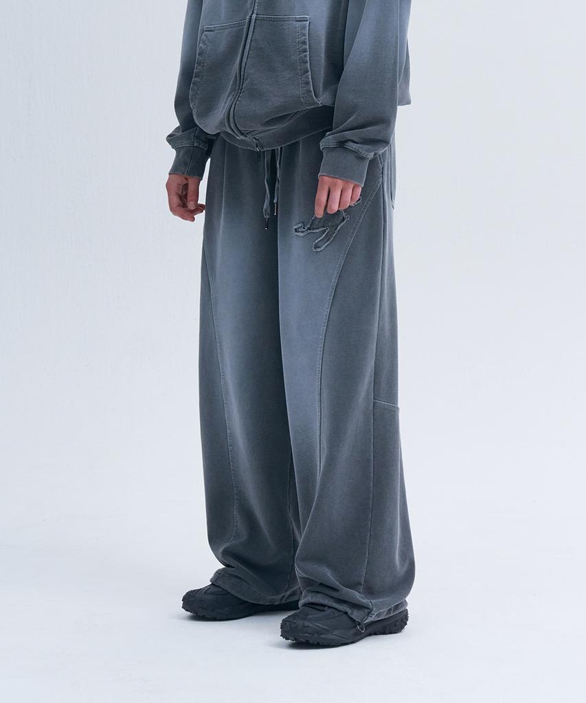 NINEZ Fade Wash Wide Sweatpants (2 Colors)