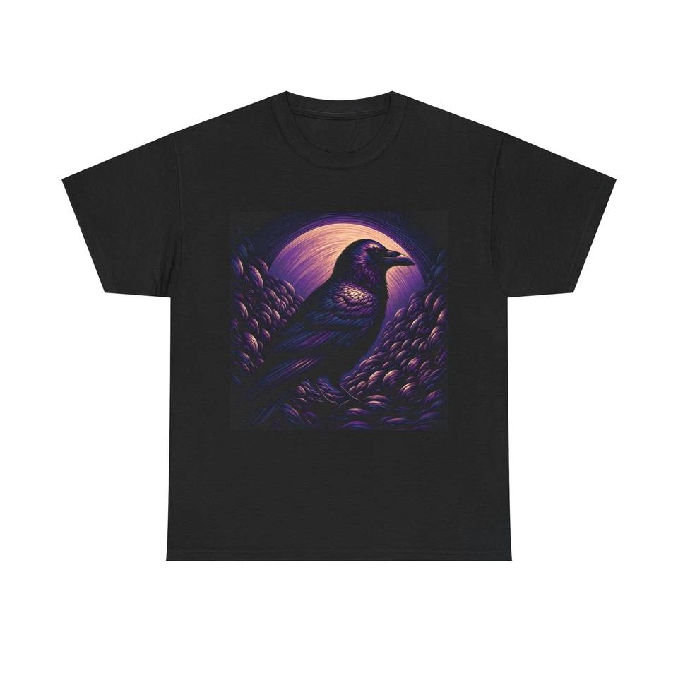 Unisex Adult T Shirt Gothic Crow In Velvet Twilight