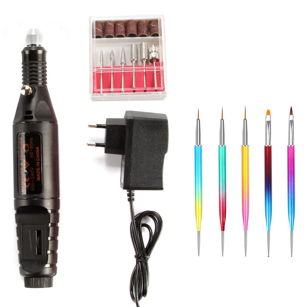 Profesionální elektrická vrtačka nehtů Nail Art Dot Point Dot Point Sada teček na pedikúru Sada vrtaček pro vlastní potřebu Nástroje na vrtání nehtů