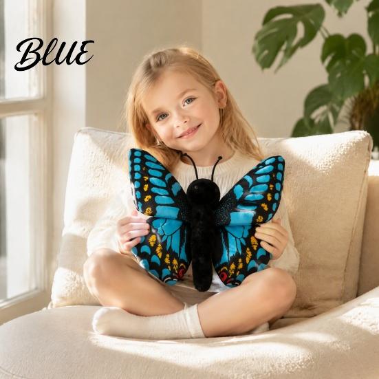 Soft Stuffed Toy Realistic 3D Butterfly Plush Toy Throw Pillow Polyester Fiber Doll Insect Animal Decor Gift for Kids Girls Home Ornament Colorful