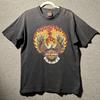 Vintage HARLEY DAVIDSON Brinnande Örn Svart Storlek L Flammor Kortärmad USA Biker Unisex T-shirt