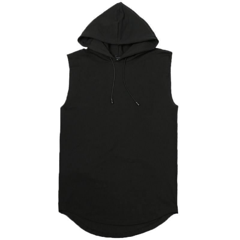 Bărbați fără mâneci, vestă cu glugă, topuri, hip hop, tricou, haine de damă