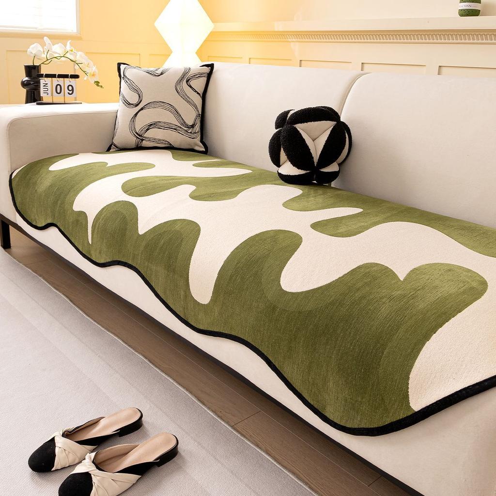 Nordic Special-Shaped Sofa Cushion Is Universal In All Seasons New Leather Sofa Seat Cushion Fixed Non-Slip Sofa Cover Cloth Towel