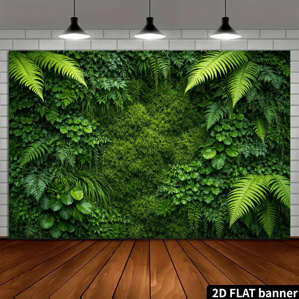 2D Plane Green Plant Wall Theme Background Cloth - Eclectic and Fresh Scene Interior and Exterior Decoration Nature Theme