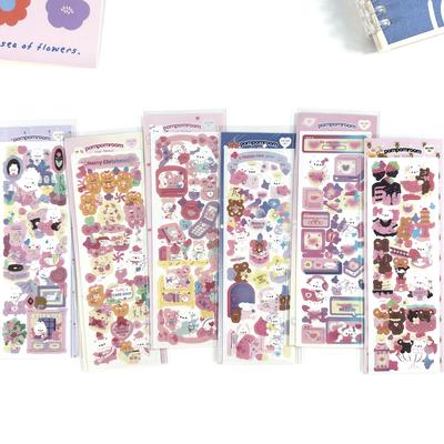 Korean Popular Laser Cute Cartoon Stickers Ins Korean System Goo Goo Book Handbook Diy Decorative Stickers Stickers