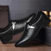 Social Shoe Male Office Men's Formal Shoes Pointed Toe Low Price Black Casual Business Suit Legitimate Leather Party Clothing 39