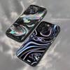 Psykedeliskt trippigt Holografiskt Fodral För iPhone 17,16,15,14,13,12,11Pro,XS,Max,Plus,Mini Svart Godis Matt Stötsäkert Skydd