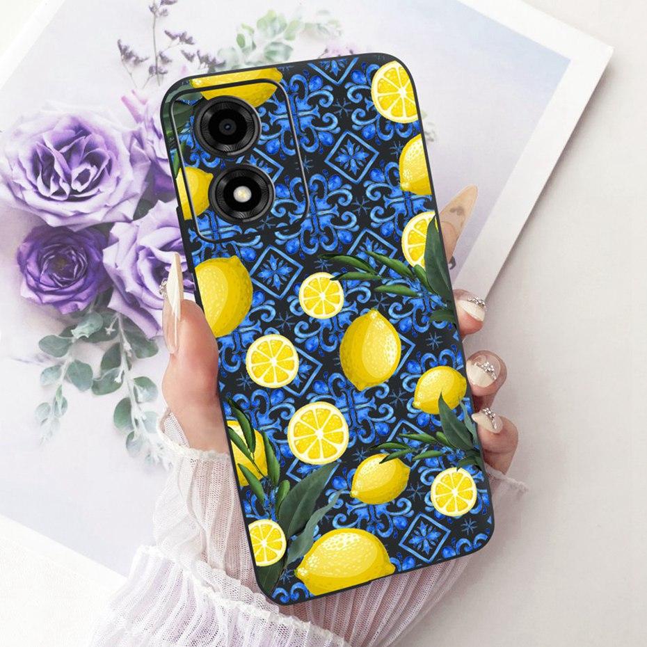 Cute Printing Phone Case For Motorola Moto E14 Soft Black Silicone TPU Cases For Moto E14 Covers Bumpers