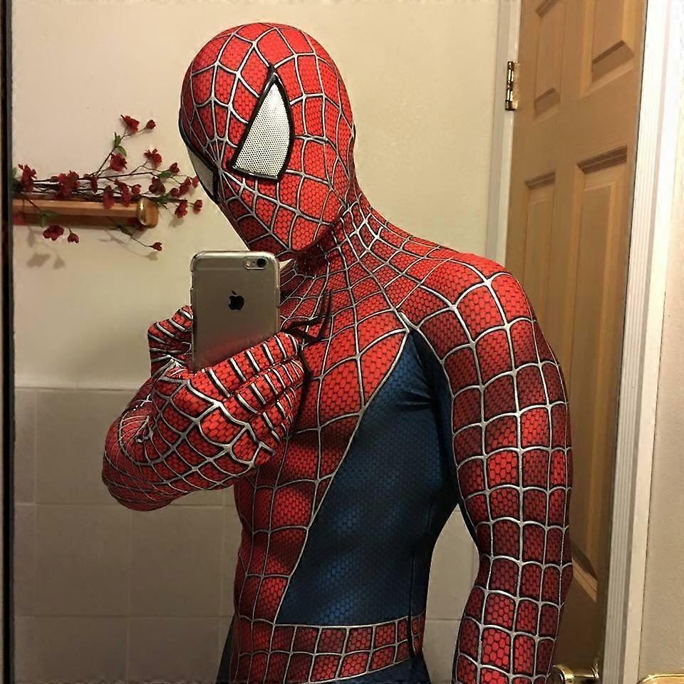 Raimi Spider-Man Kinderen Volwassenen Zentai Jumpsuit Cosplay Pak Kostuum Feest Cadeau