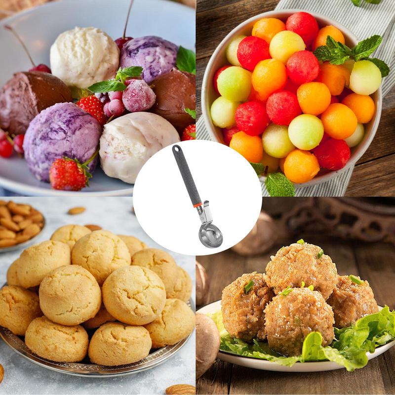 Premium Ice Cream Scoop With Trigger Ice Cream Scooper Stainless Steel, Heavy Duty Metal Icecream Scoop Spoon Kitchen Gadget