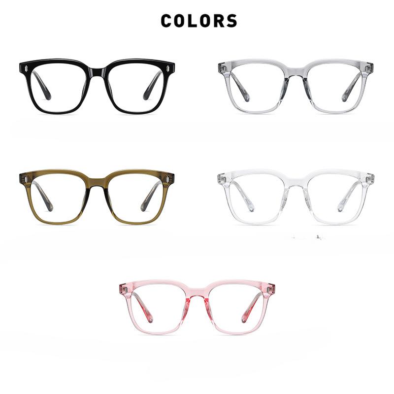 New Fashion Retro Anti-blue Flat Mirror TR Pin Plain Black Frame Glasses Trend Transparent Glasses Frame