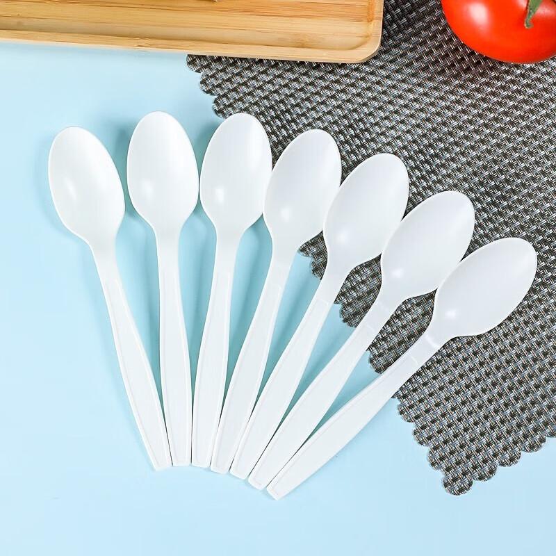 Individually Wrapped Biodegradable Disposable Spoons - 50 Pack